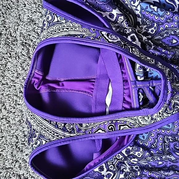 STUNNING ATHLETA PURPLE PAISLEY TIC TAC TOE RACERBACK TOP - Picture 7 of 9